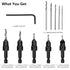 MulWark 82° Countersink Drill Bit Set incl. 5pcs Free Replaceable HSS Drill Bits for Wood?3/8" Quick-Change -Chamfered Adjustable Drilling Tool Ki...