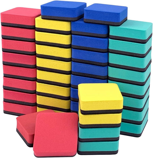 Magnetic Dry Erase Erasers, 40 Pack Square Whiteboard Erasers, Small Magnetic White Board Eraser Cleaner, Office Classroom Supplies, 2 x 2 Inches,...
