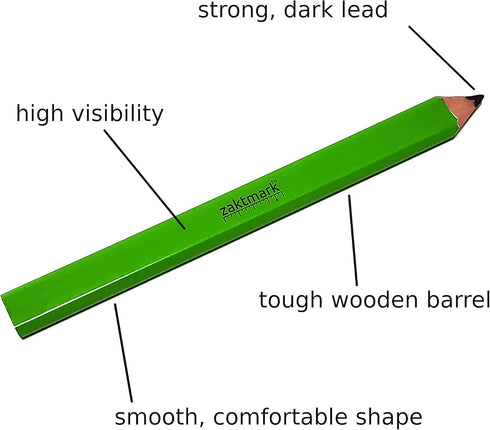 Carpenter Pencils (Pack of 24) Bright Neon Green Construction Pencils Heavy Duty, Strong Carpenters Pencil, Comfortable Grip Carpenter Pencil, Car...