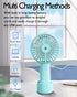 Portable Hand held Misting Fan, Small Personal 2000mAh USB Rechargeable Battery Operated Spray Fan Mister with Water Tank Mist Lash Fan 3 Speed St...