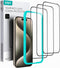 ESR 3 Pack for iPhone 15 Pro Screen Protector, 3 Black Edge Tempered-Glass Film with Easy Installation Tool, 2.5D Curved Edges, Full-Coverage Mili...