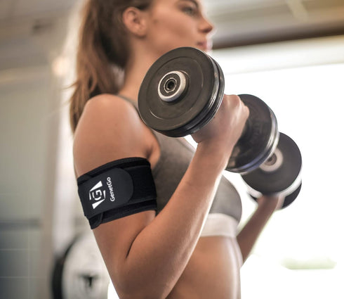 Bicep & Tricep Tendonitis Brace Compression Sleeve - Pain Relief for Bicep and Tricep Muscle Strains, Upper Arm Support (L/XL Width-4")...