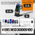DDUAN 3 in 1 Wireless Charging Station, Foldable Fast Charger Stand with 5000mAh Mag-Safe Portable Battery Bank for iPhone 15/14/13/12, for All Ap...