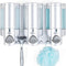 Better Living Aviva Shower Dispenser 3 Chamber, Wall Mount Shower Soap Dispenser for Bathroom Hotel Body Wash, Built-in Hooks, No Drill, Waterproo...