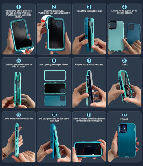 LeYi for Samsung Galaxy A54 5G Case: with 2 PCS Screen Protector, Heavy Duty 3 in 1 Samsung A54 5G Case, Military Grade Shockproof Phone Case Cove...