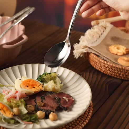 Soup Spoons, Premium 18/10 Stainless Steel Large Round Spoons with Long Handles, 8.2" Long Tablespoon, Dishwasher Safe, 2 pack...