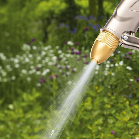 Garden Hose Nozzle, Upgrade 100% Heavy Duty Metal High Pressure Water Hose Nozzle with 4 Spray Patterns Rotating for Outdoor Lawn & Garden Waterin...