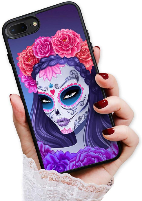 for iPhone 8, iPhone 7, iPhone SE 2 (2020), Art Design Soft Back Case Phone Cover, HOT12160 Sugar Skull...