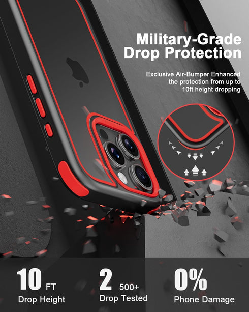 Compatible with iPhone 15 Pro Case, with Multicolor Protective Shockproof Bumpers, Crystal Clear Back Not Yellowing Anti-Scratch Hard PC Back & So...