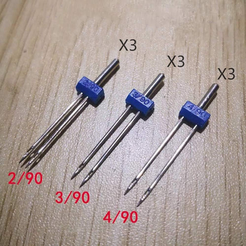 9 Pcs Double Needle Twin Needles for Sewing Machine with 3 Pcs Groove Pintuck & 2 Pcs Universal General Purpose Zig Zag Presser Foot (Needles Size...