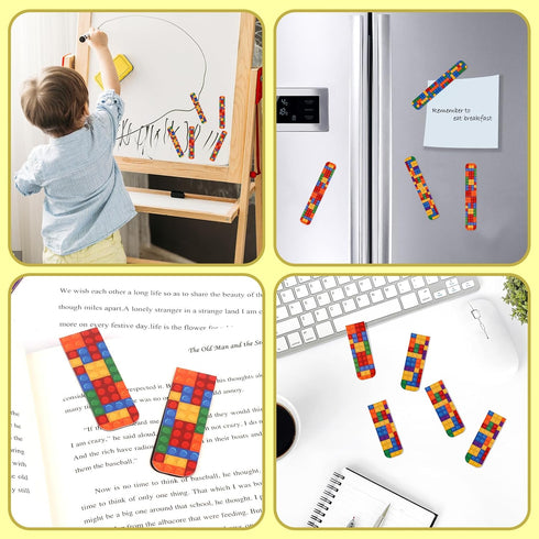 48 Pcs Magnetic Bookmarks Building Block Magnetic Bookmark for Kids Women Magnetic Page Clip for Teacher Student Classroom Office Supplies Reading...