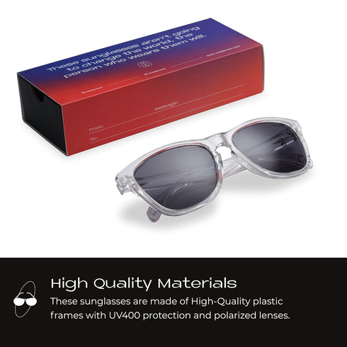 Readerest Polarized Sunglasses, Premium Square Sunglasses with Clear Frame and Black Shades, Full UV 400 Protection for Men and Women...