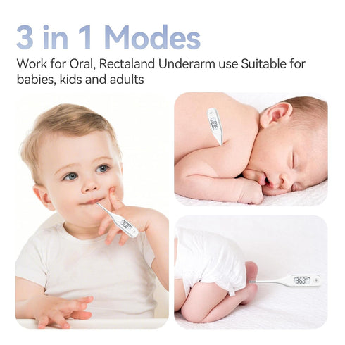 Berrcom Digital Oral Thermometer for Adults and Kids, Medical Thermometer for Fever 10 Second Reading Rectum Armpit Thermometer with Fever Alarm...