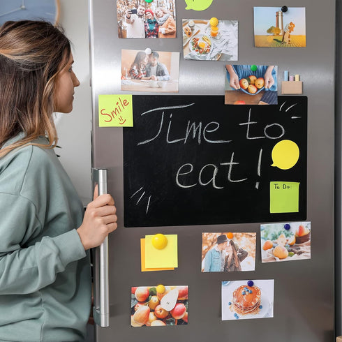 PATIKIL 12x10 Dry Erase Board Magnetic Sheet, 2 Sheets Thickened Magnetic Dry Erase Blackboard, Refrigerator Black Board for Manage Your Plan Sche...