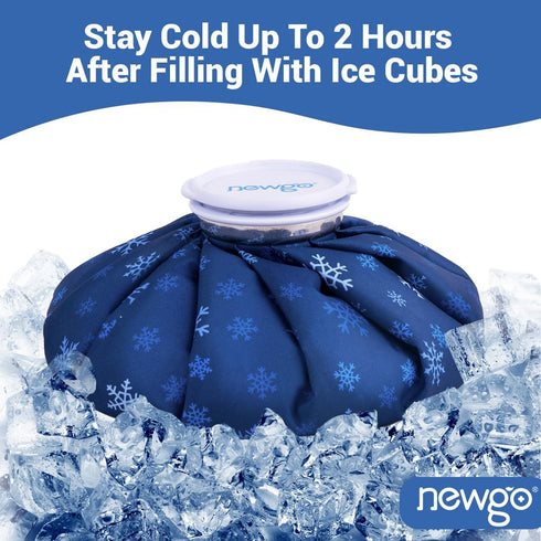 NEWGO Ice Pack Small Ice Bag for Injury Reusable, Fillable Ice Bag with Wide Mouth, Hot Water Bag for Pain Relief, Swelling, Wisdom Teeth, Headach...
