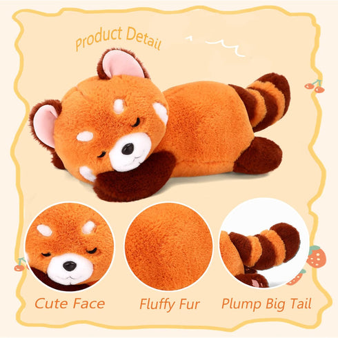 Red Panda Stuffed Animal Pillow Cute Red Panda Plush Toy Panda Plushie Gift for Girlfriend Kids Birthday 13.7" Red Panda Pillow...