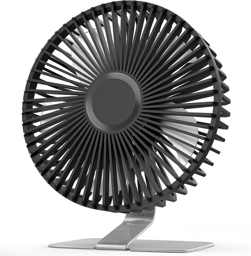 SLENPET 6 inch USB Desk Fan, Adjustable Tilt, 4 Speeds, Ultra-quiet, 90Rotation, Portable, Metal Base, Silver...