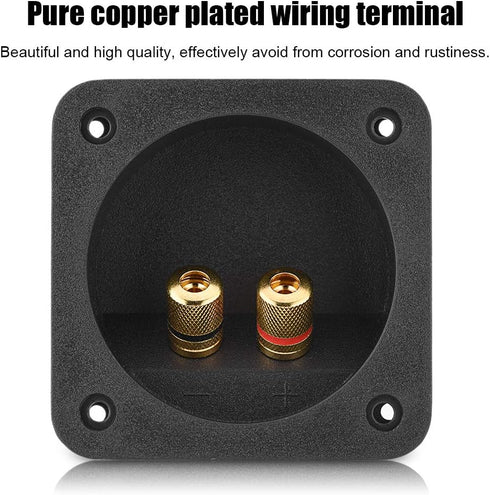 Speaker Box Terminal Cup, Square Double Binding Post Subwoofer Box Speaker Terminal Plates for DIY Home Car Stereo Speaker...