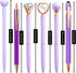 Personalized Pens for Women, 6 Pcs Purple Pens Ballpoint Pens Bulk, 1.0mm Medium Point Black Ink Pens for Journaling, Office and School Supplies P...