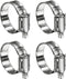4 Pack Heavy Duty Worm Hose Clamp, Adjustable Range 1"-1 3/4" (25-45mm) 304 Stainless Steel Worm Gear Drive Hose Clamps for Water Pipe, Plumbing, ...