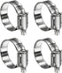 4 Pack Heavy Duty Worm Hose Clamp, Adjustable Range 1"-1 3/4" (25-45mm) 304 Stainless Steel Worm Gear Drive Hose Clamps for Water Pipe, Plumbing, ...
