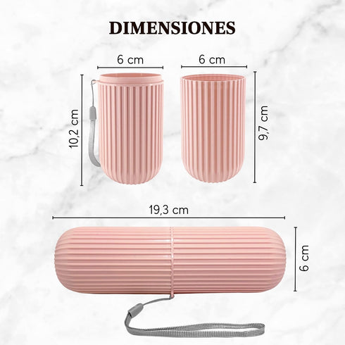 Travel Case for Toothbrush, Toothpaste and Makeup Brushes, Toothbrush holders travel. Portable Holder for Home, School, Camping and Bathroom(Pink)...
