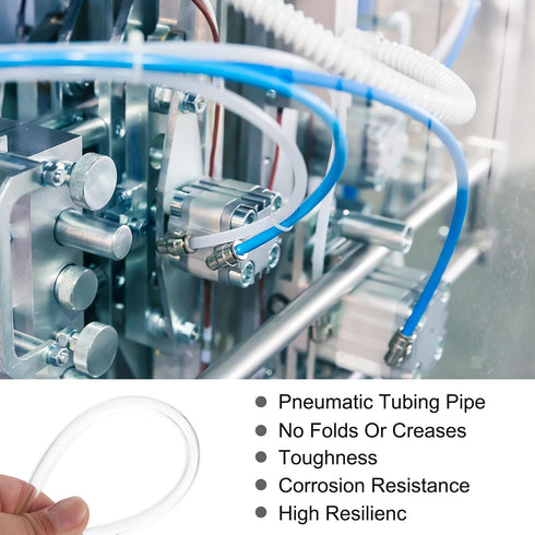 Pneumatic Tubing Pipe,8mm x 5mm Clear PU Polyurethane Tube,6.6FT 2M,PU Air Line Tubing Hose Tubes for Air Compressor,Fluid Transfer,Air Brake...