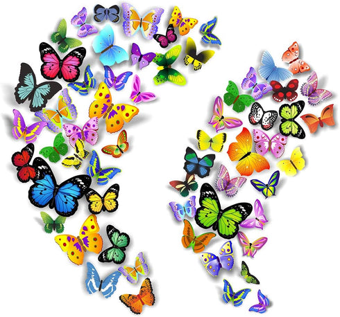 PARLAIM 104PCS Butterfly Wall Decals for Wall-3D Butterflies Wall Stickers Butterfly Decoration Butterflies Decoration Removable Mural Decals Home...