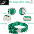St.Patrick's Day Clover Dog Collars with Flower Tie,Green Abstract Clover Soft Cotton with Safety Metal Buckle Adjustable Puppy Collars for Small ...