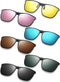 Weewooday 6 Pairs Large Polarized Clip on Sunglasses UV Protection Driving Clip on Sunglass Colorful Flip Frame Glasses for Women Men Eyeglasses...