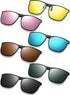 Weewooday 6 Pairs Large Polarized Clip on Sunglasses UV Protection Driving Clip on Sunglass Colorful Flip Frame Glasses for Women Men Eyeglasses...
