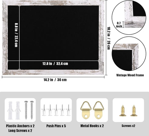 Black Felt Bulletin Board, Bulletin Boards for Walls with Wood Frame, Pin Board Vision Board for Office Home Kitchen and School with Pins, Screws,...