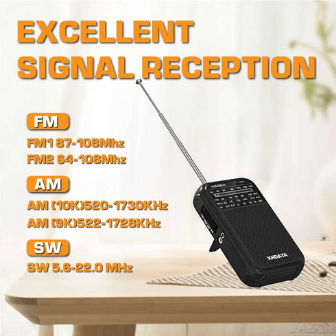 D220 Portable Radio AM FM SW Radio Battery Operated Radio, Shortwave Radio with Headphone Jack, Excellent Reception Transistor Radio, Pocket Radio...