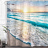 Baccessor Tropical Sea Beach Ocean Waves Shower Curtain with Hooks, Seaside Scene Island Hawaiian Sunrise Beach Theme Waterproof Fabric Shower Cur...