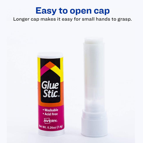 Avery Glue Stick White, Washable, Nontoxic, Permanent Glue, 6 Per Pack, 3 Packs, 18 Total (98095)...