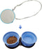Portable Collapsible Foldable Expandable Double Large Silicone Pet Dish Bowls with Carabiner & Shoulder Strap, for Travel, Hiking and Camping, Fee...