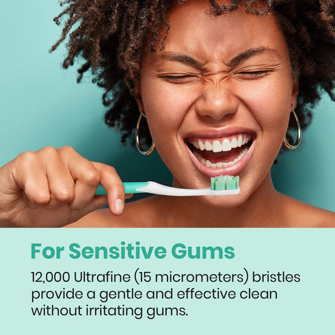Lindo Ultrafine Toothbrush - for Sensitive Gums and Teeth, 12000+ Ultra Fine Bristles, Soft and Gentle, Deep Clean, Pack of 4...