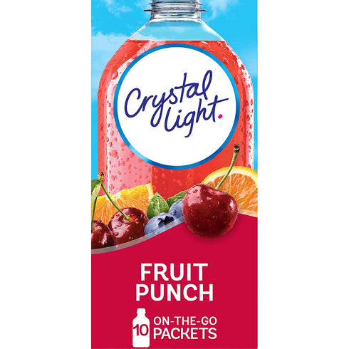 Crystal Light On The Go Fruit Punch Drink Mix, 10-Count Boxes (Pack of 6)...