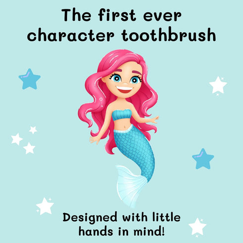 Kids Manual Toothbrush 2-10 Year Old - Aqua The Mermaid for Kids | Soft Bristles - Gentle on Gums | Large Handle – Easy Grip for Small Hands | Bon...