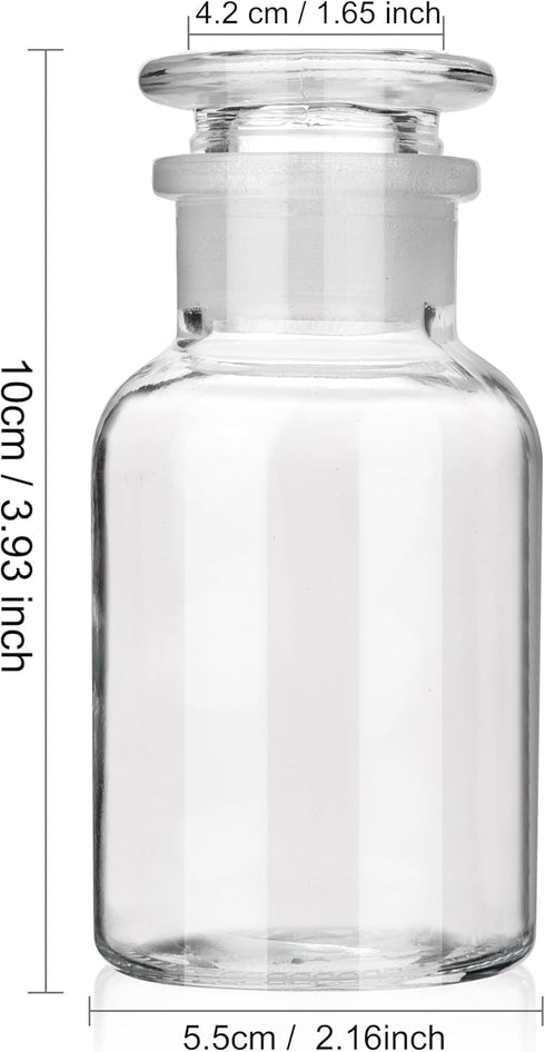3 Packs 125ml Lab Glass Reagent Bottle,Wide Mouth Clear Glass Storage Bottle with Ground Stopper?Decorative Bottles/Vase (Clear)…...