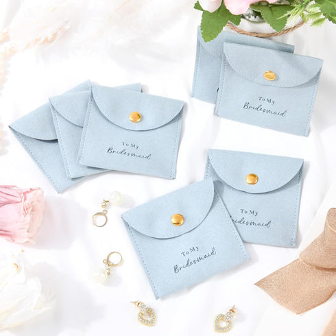 CEELGON Jewelry Bags Bridesmaid Gifts Set of 8 Velvet Small Jewelry Pouch with Button Bracelet Earring Necklace Packaging Bridesmaid Proposal Gift...