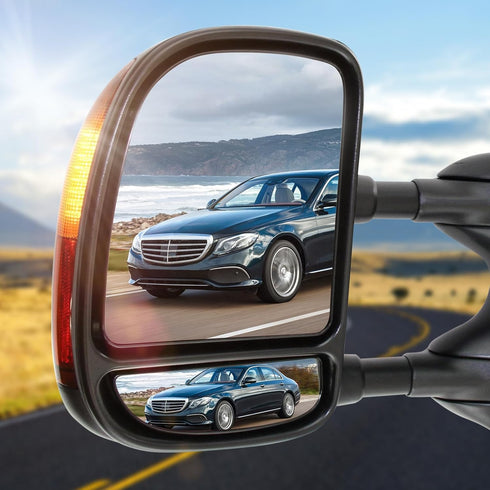 BDFHYK Driver Left Side Upper Mirror Glass Compatible With F-250/350/450/550, Econoline, Excursion, E-Series Side View Exterior Mirror (Left Upper...