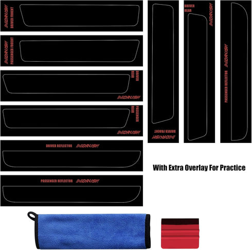 NDRUSH Blackout Side Marker Lights & Reflectors Vinyl Tint Film, Precut Overlay, Sidemarker Wrap Covers Compatible with Dodge Challenger 2015-2021...