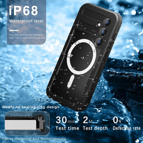 NINKI Compatible Samsung Galaxy S24 Waterproof Case with Magnetic Magsafe Charging,IP68 Waterproof Case for Samsung S24 Case Phone Case for Samsun...