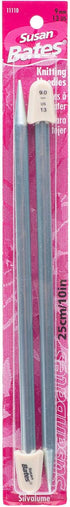Susan Bates 10-Inch Silvalume Single Point Knitting Needle, 9mm, Blue (11110-13)......