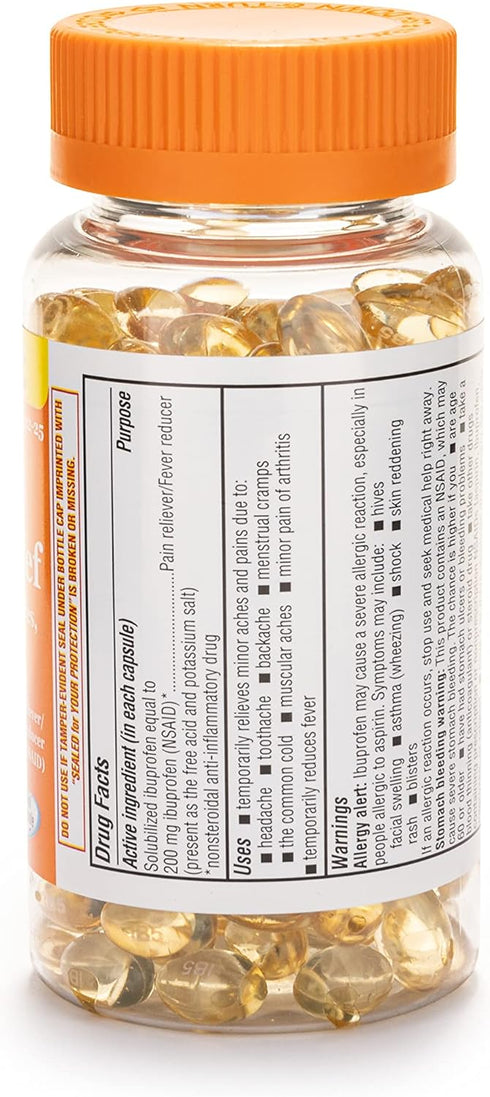 Dye-Free Ibuprofen 200 Mg Mini Softgels, Pain Reliever/Fever Reducer (NSAID), 180 Count...