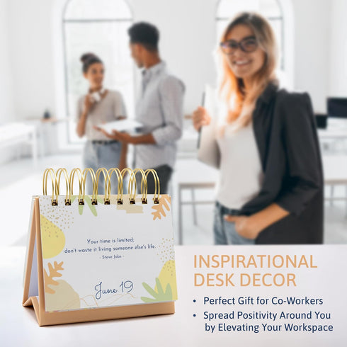 Motivational Desk Calendar - Perpetual Daily Flip Calendar with Daily Motivational Quotes for Desk - Inspirational Gifts for Women, Gifts for Cowo...