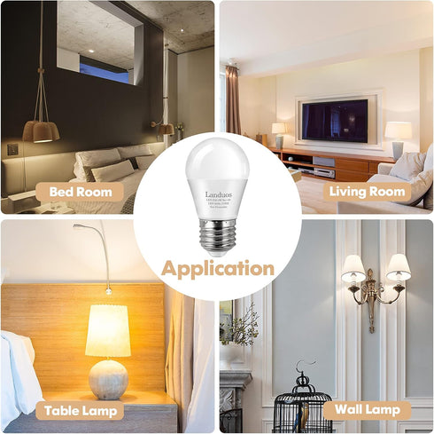 LED Bulb 3W 25 Watt Equivalent, Night Stand Bulb Table Lamp Bulb A15 Light Bulbs Warm White 2700K LED Energy Saving E26 Medium Screw Base for Home...