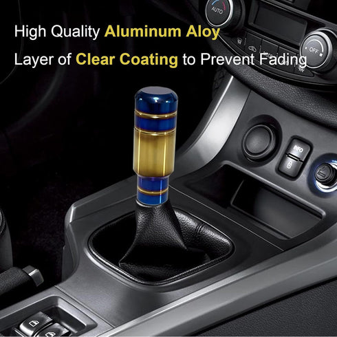 Aluminum Shift Knob - for Buttonless Automatic and 4, 5 and 6 Speed Manual Transmission Vehicles, Interior Automotive Replacement Parts, 9CM/3.54I...