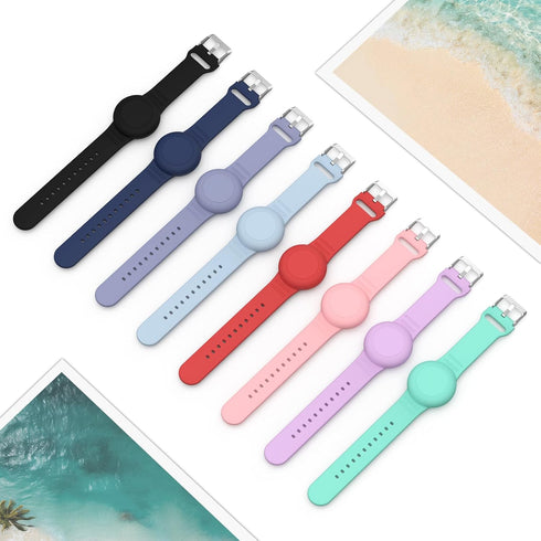 Meliya Waterproof Air Tag Bracelet for Kids, Soft Silicone Airtag Holder Compatible with Apple Air Tag, Adjustable Anti Lost Watch Band for Kids A...